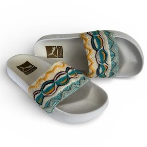 Puma x Coogi Leadcat Australia Slides Sandals White Colorful Embroidered US 8.5W